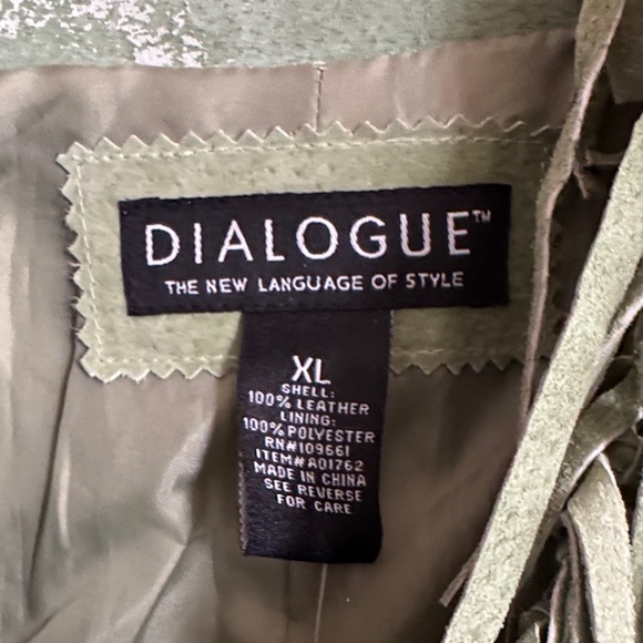 Dialogue Olive Green Fringe Blazer - Picture 2 of 13